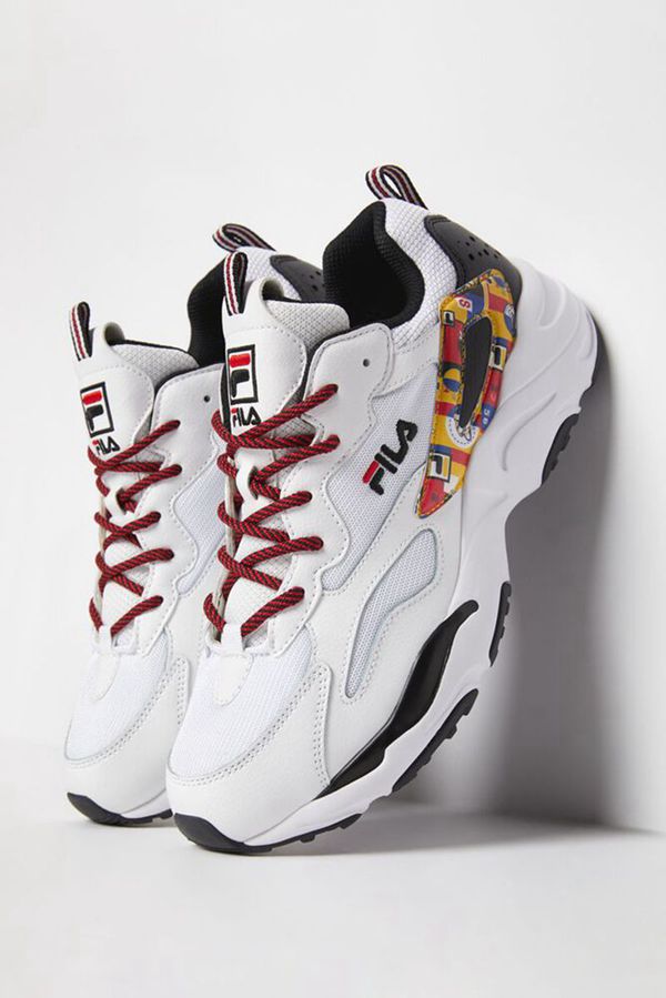 Fila Ray Tracer Archive Men's Sneakers - White/Black/Red,NZ 108-63257